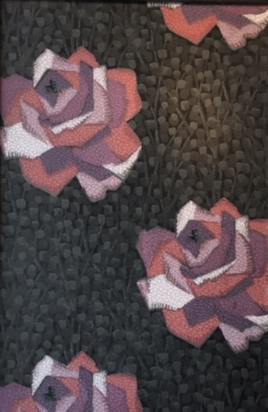 Roses sur fond gris